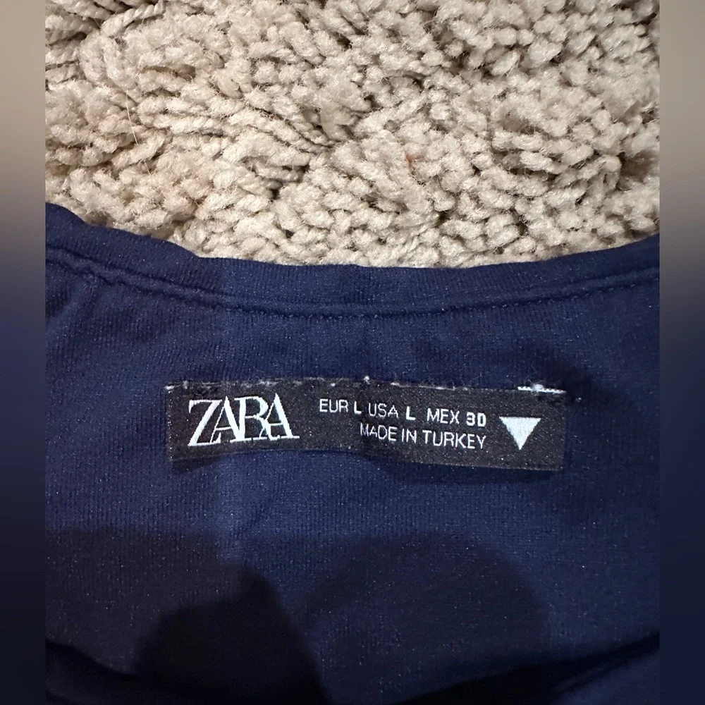 navy bodysuit high neck tank top - Picture 2 of 3